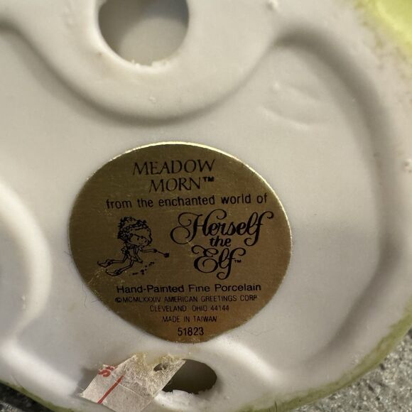 Vintage Herself the Elf Meadow Morn doll Porcelain Ceramic figurine 1984 W/ Tag - Picture 3 of 10